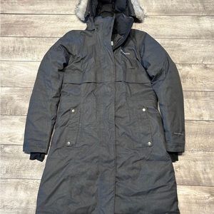 Women’s Columbia Gray Down Puffer Parka/Coat Size Medium
